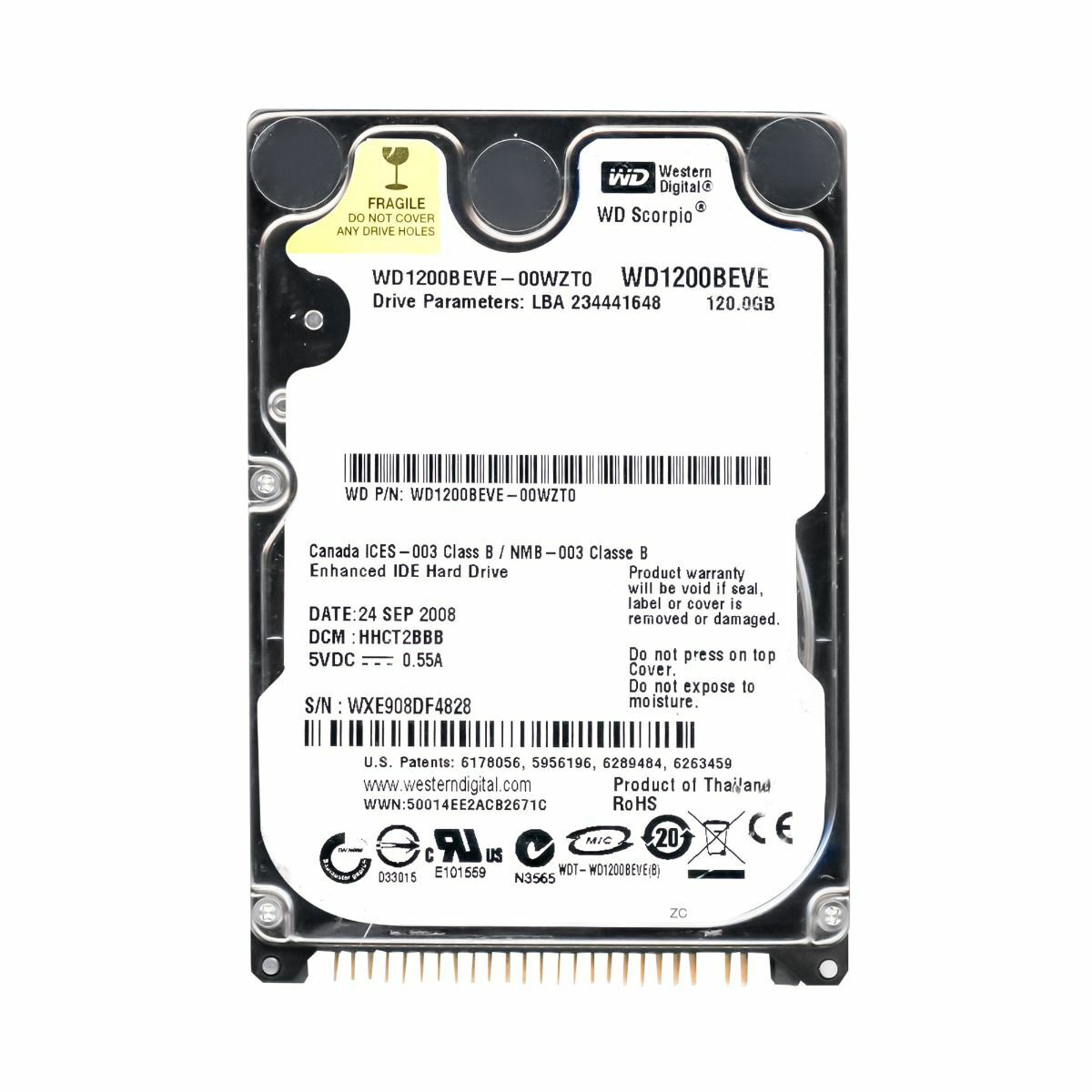 Western Digital Scorpio Blue 120GB Internal 5400RPM 2.5