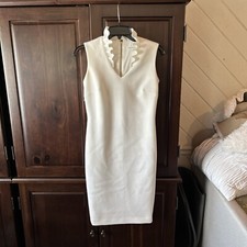 calvin klein White Pencil Neoprene Armless Dress 4