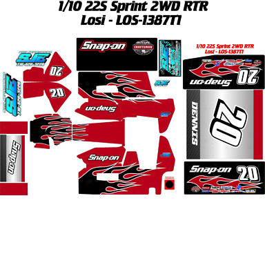 TEAM LOSI 22S  1X10 SPRINT LOS-1387T1  SN2025 RED DECAL WRAP KIT