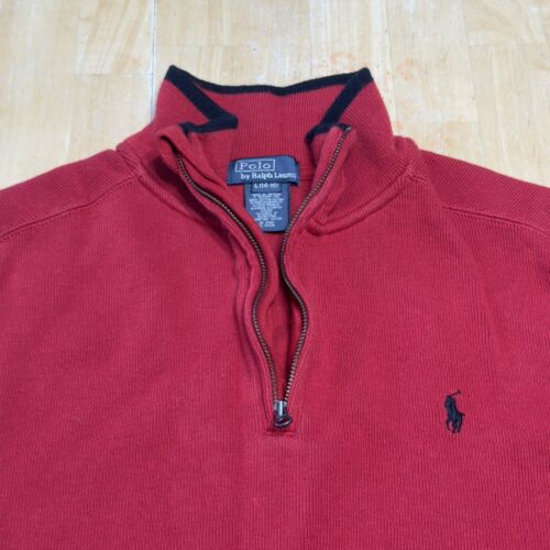 Polo Ralph Lauren Boys Sweater 1/4 Zip Red Long Sleeve Size Large (14-16) - Picture 3 of 8