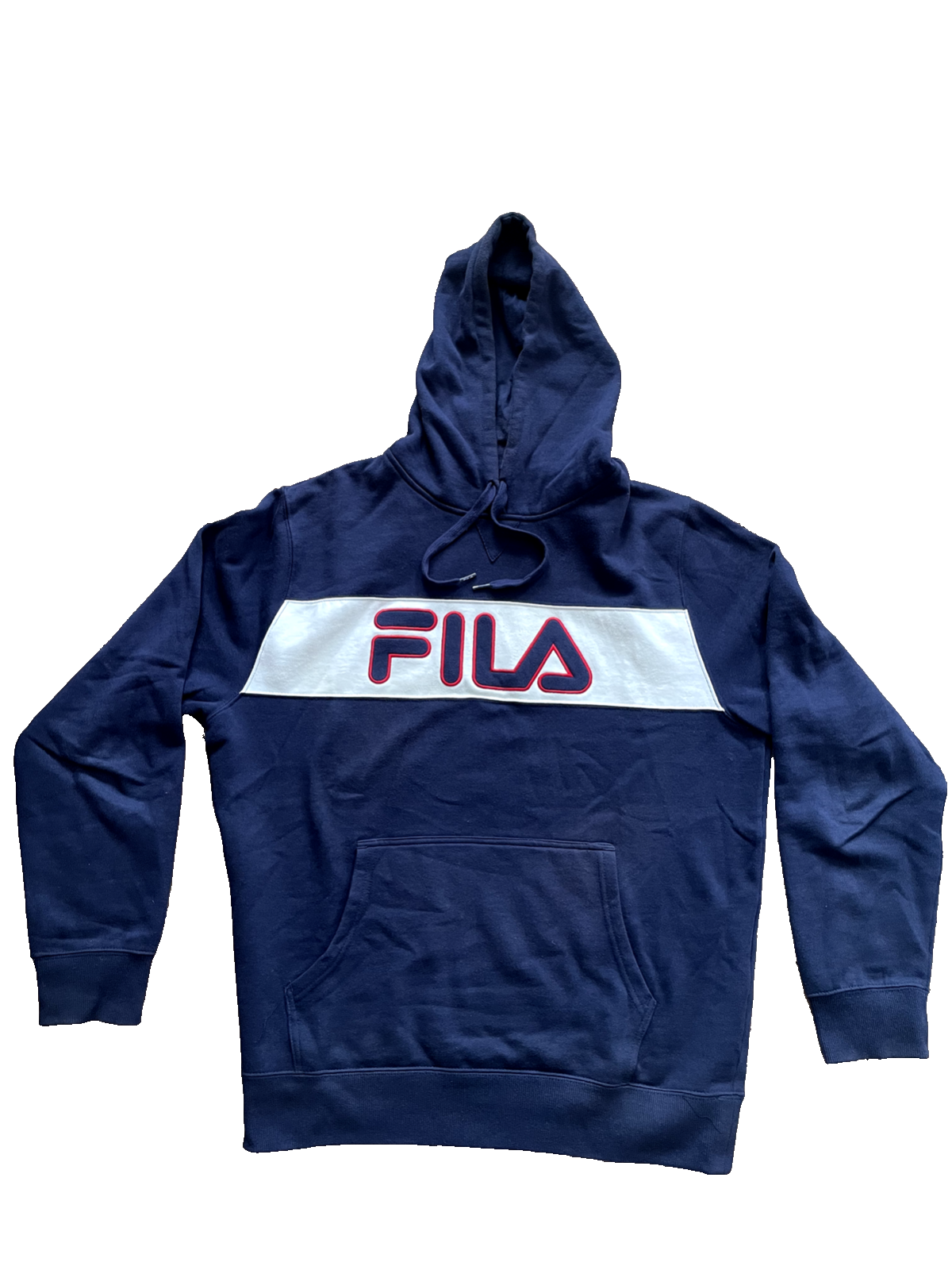 Fila maglione felpa con cappuccio L blu ricamo