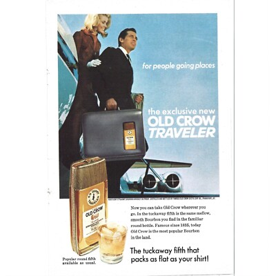 Old Crow Traveler Straight Bourbon Whiskey Advertisement 1960 Vintage Print Ad 9