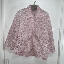 Joseph Ribkoff Jacket Trends Crinkle Pink Women’s 3/4 Sleeve Size Uk 14 / Usa 12