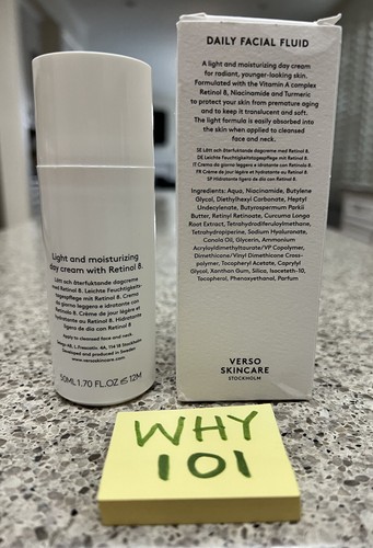 VERSO Daily Facial Fluid with Retinol 8 FULL SZ 1.7oz/50mL NEW SEALED BOX; $95 - Picture 5 of 20