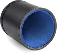 Leather Dice Cup with Light Blue Felt Lining