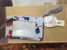 Vera Bradley Vineyard Floral Floral Top Zip ID Case Coin Pouch