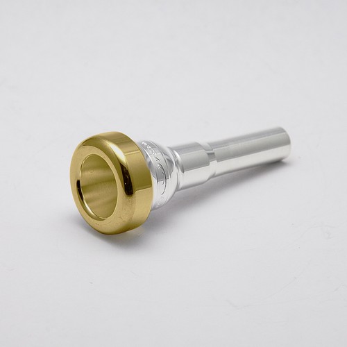 Boquilla Flugelhorn Genuino Curry Couesnon Taper 1HFLD Borde Oro y Copa NUEVO - Imagen 2 de 5
