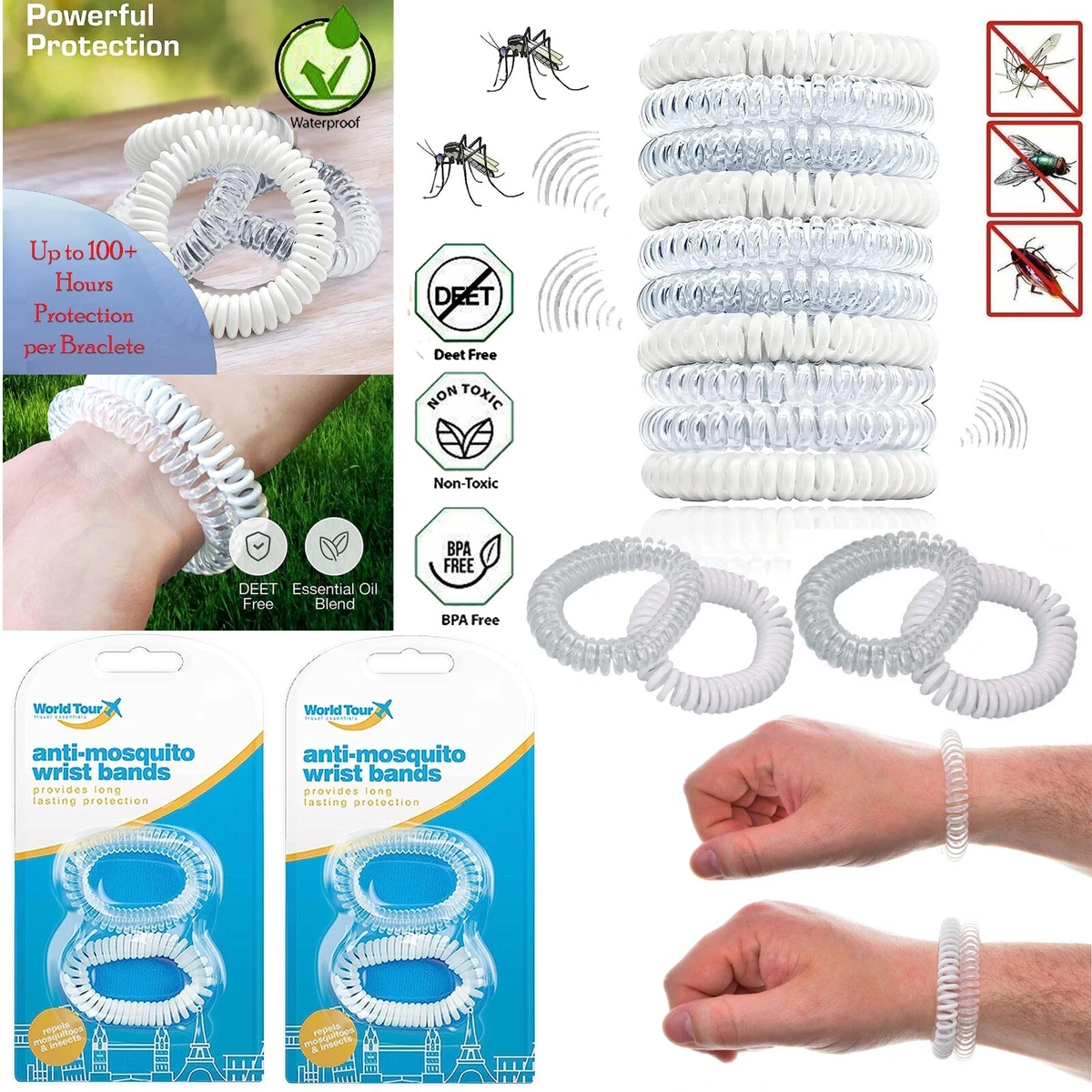 2 4 10 PCS Mosquito Repellent Bracelet Bug Insect Repeller