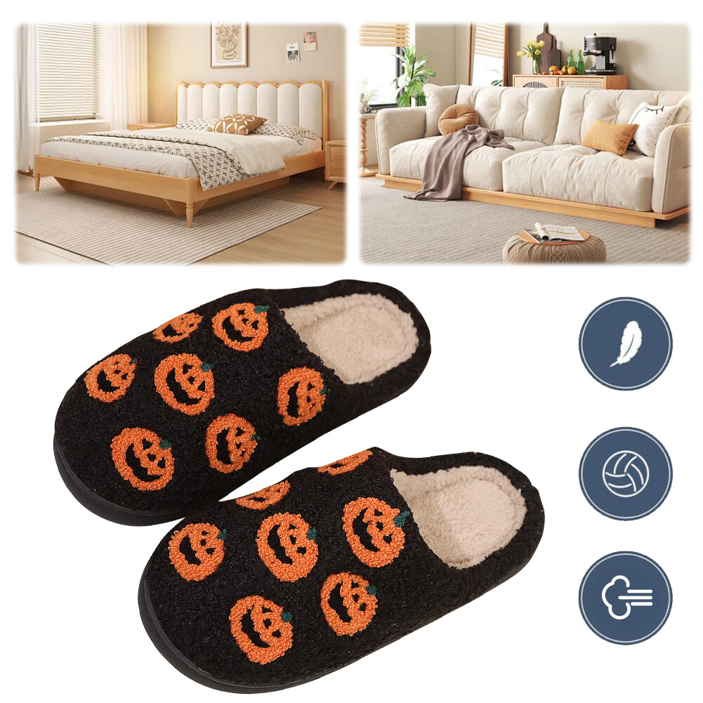APL Pantofole Zucca Halloween Comode Soffici Coppia Pantofole per Camera da Letto Interno