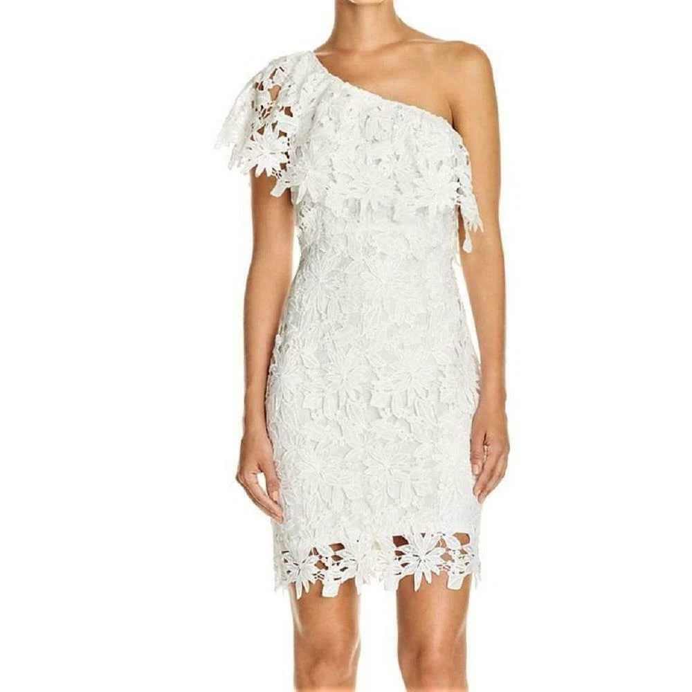 NWT LUSH White Lace crochet One Shoulder Party summer Dress S 79