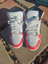 Puma Boys Rebound Layup SL Sneakers White/Red Size 5.5c SALE