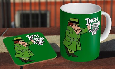 Inch High Private Eye Grün - Keramik Kaffee/Teetasse + passende Untersetzer