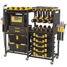 6-Tier Large Power Tool Organizer Cart with Charging Station, Heavy-Duty Gara...