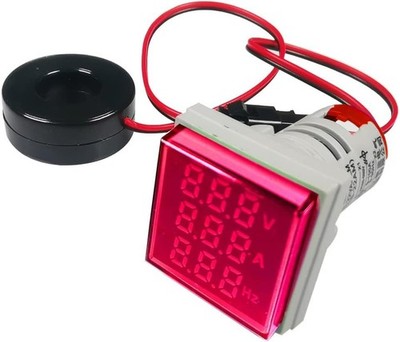 22mm AC Strom Spannungsprüfer mit LED Anzeige Panel 50-500V 0-100A