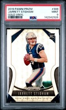 2019 Panini Prizm #308 Jarrett Stidham Gold Vinyl Prizms Rookie Card /5 PSA 9