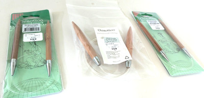 Set of ChiaoGoo Premium Bamboo Circular Needle Patina 40'' long/Size US 3DS