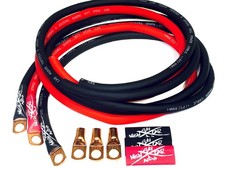 Sky High Oversized 4 Gauge AWG Big 3 Upgrade RED/Black Electrical Wiring Red