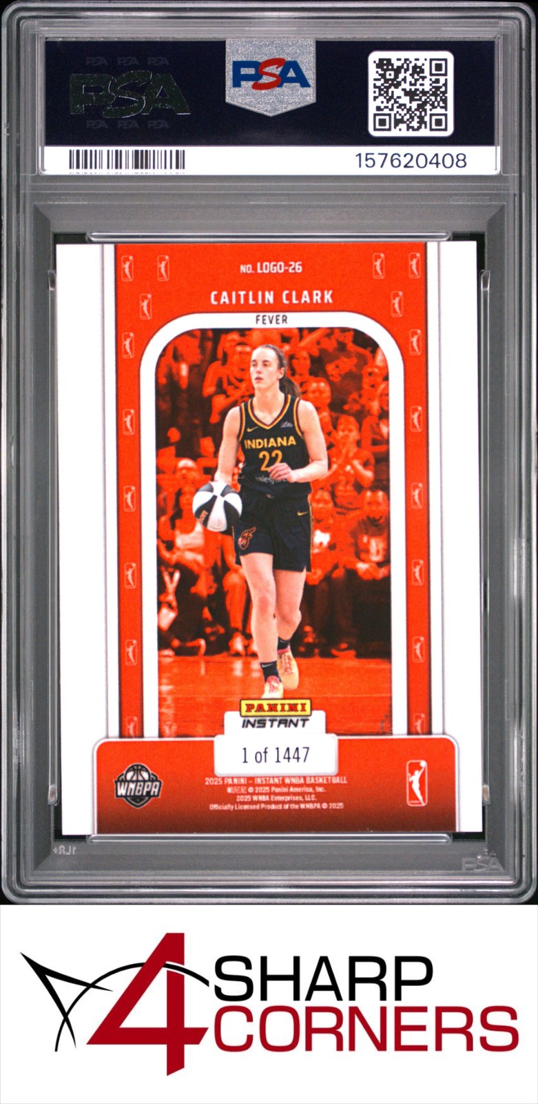 2025 PANINI INSTANT WNBA THE LOGO #26 CAITLIN CLARK #/1447 PSA 10 view 2