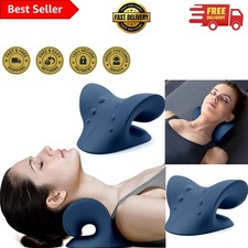 Cervical Spine Alignment Device - Dark Blue Neck Stretcher for Immediate Relief