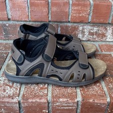 Eddie Bauer Men s Ossa Sandals Size 10M Brown Black NWT Adjustable Straps Rugged