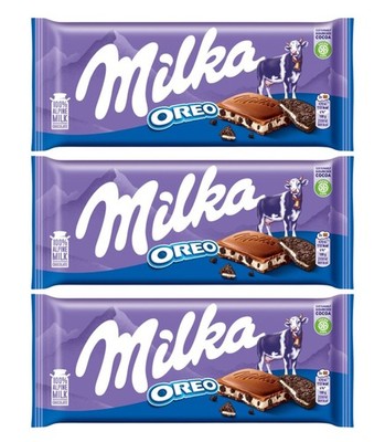 Milka Oreo Schokolade 3x 100g - Schokoladentafel mit Kekse und Vanillecreme