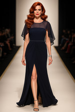 Mother of The Bride Dresses Side Slit Formal Evening Gown Applique Lace Up