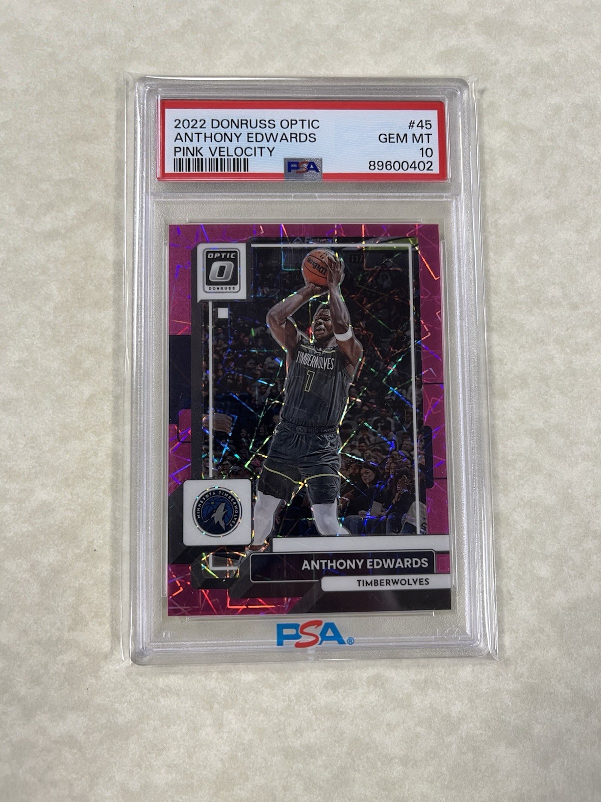 2022 Donruss Optic Pink Velocity #45 Anthony Edwards PSA 10  /79