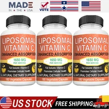 (3 Pack) Liposomal Vitamin C 1650mg-180 Capsules - High Absorption Supplements