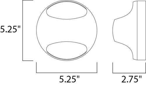ET2 E20540-SN Wink ADA Compliant Unique Modern Aluminum 5" Dia Hemisphere Wal... - Picture 2 of 9