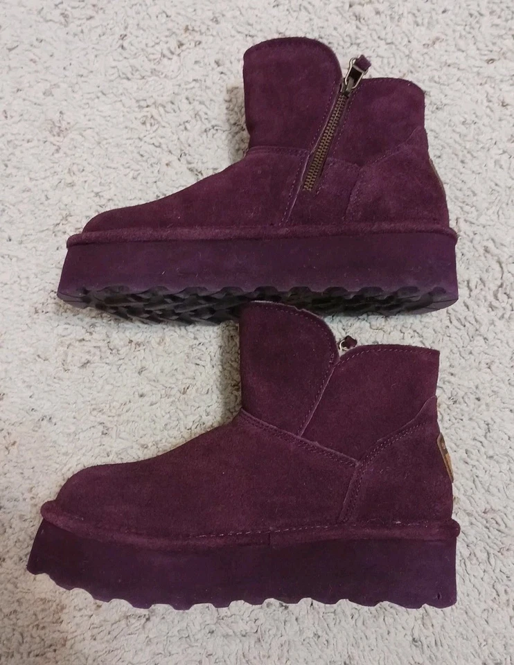 Bearpaw Casual Boots Women’s Retro Maren Suede Platform 3119W Size 7 Purple - Image 4 of 4