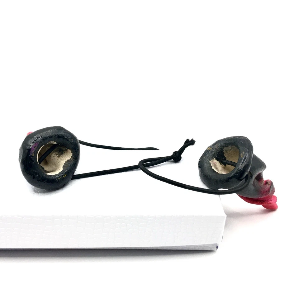 Red Black Devil Horns Headband Clay Hand Sculpted Cosplay Halloween Adults - Image 2 of 3