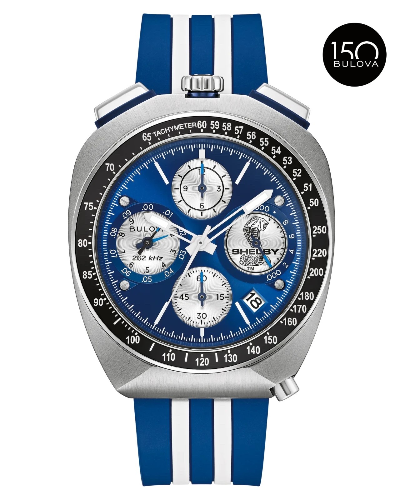 Brand New Bulova 98B452 SHELBY® Racer Limited Editon Chronograph Blue Dial Watch