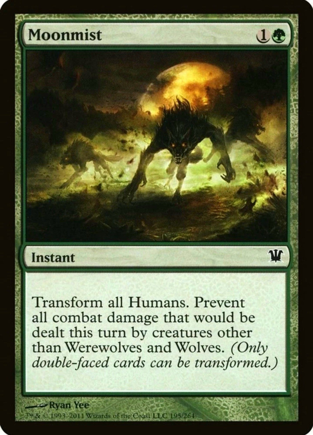 X 1 Magic Moonmist NM-M ISD 195 MTG Magic The Gathering