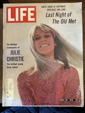 Vintage life magazine April 29, 1966 Julie Christie Harley Davidson ad Honda ad