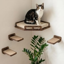 Cat Wall Shelves - Safe and Sturdy Cat Wall Furniture - Stylish Natural Wood ...