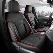 Freesoo 2pcs Front Car Seat Covers Waterproof Leather Universal Blackred Freesoo 2pcs Front Car Seat Covers Waterproof Leather Universal Blackred