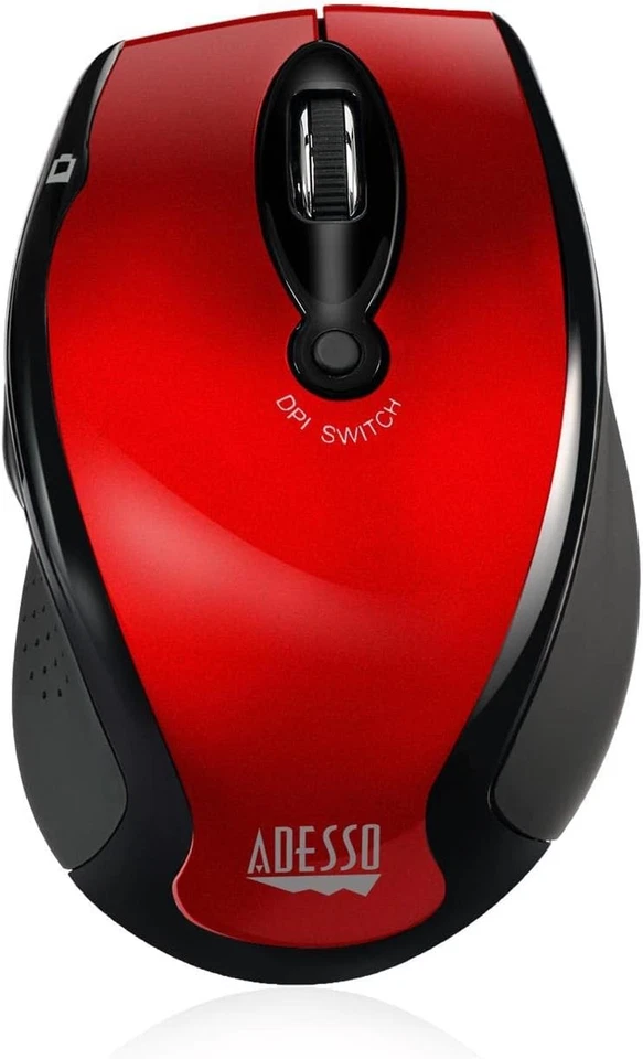 Adesso M20R WRLS Ergo Optical Mouse 6 Buttons Red - Image 3 of 4