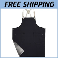 Versatile Striped Chef Apron with Cross Back Straps