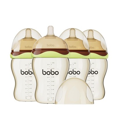 Slow Flow Breastfeeding Baby Bottles - Wide Neck, Anti-Colic, 9.4oz, 4 Pack