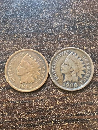 1899 and 1900 Indian head cent both very fine coins  pluse a surprise