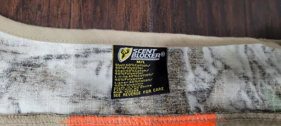 Scent Blocker Realtree Camo Hunting Vest M/L Ripstop Cotton & Mesh Zip PocketS - Image 2 of 4