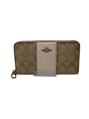 COACH Long Wallet, Leather, BEG All-over Pattern, Women's CR624
