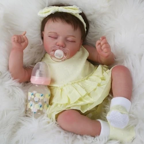 Muñeca bebé recién nacida recién nacida de cuerpo completo de silicona para niños pequeños IVITA de 20"" Foto 3 de 4