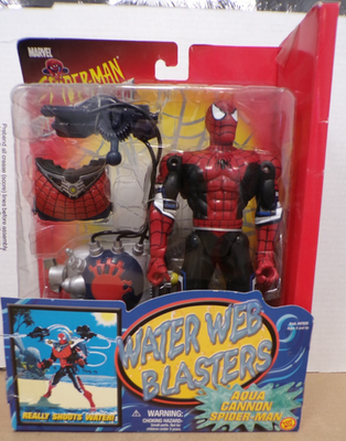 #ad Spider Man Water Web Blasters Aqua Cannon Spider Man 2001 Toy Biz 071225DMT2 $17.59