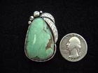 Vintage Native American Sterling Silver and Nevada Green Turquoise Ring Size 8