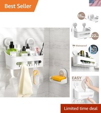 Adjustable Bathroom Shower Caddy 2 Pack - Compact Stylish Storage Solution