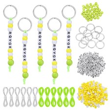 Bead Keychain Making Kit Heart Shaped Keyring Bright Color/Tennis 564 Pack