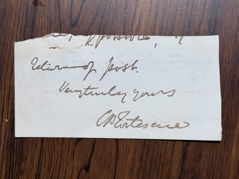 Clipped Signature Chichester Samuel Parkinson-Fortescue (1823–1898), MP