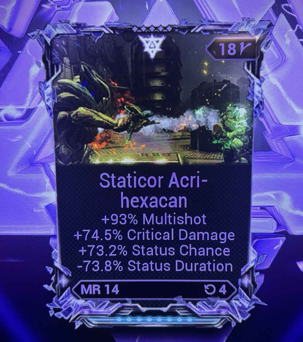 Warframe Staticor Riven Mod ✶ PS5 PS4 XBOX PC ✶ In Game Item
