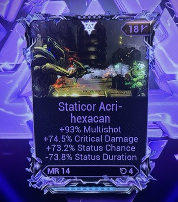 Warframe Staticor Riven Mod ✶ PS5 PS4 XBOX PC ✶ In Game Item